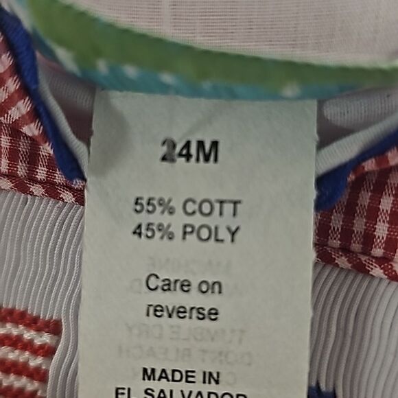 HAUTE SMOCKS Gingham Check Flag Dress - Size 24M NWT - Picture 8 of 9